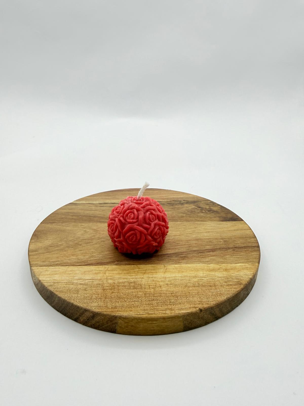 Petite bougie boule fleurie