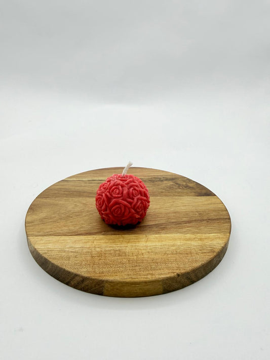 Petite bougie boule fleurie