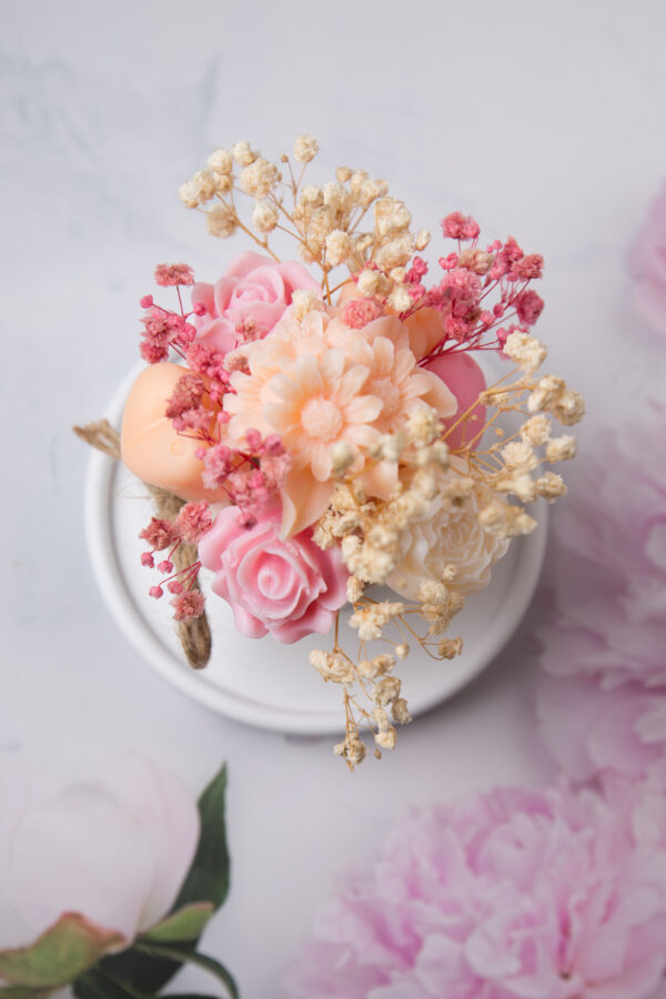 Bouquets fondants, fleurs, bougie, cire de soja, Caen, bougie, la bougie caennaise, normandie