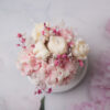 Bouquet de fleurs dans tasse coeur rouge, bougie, fleurs, cire de soja, Caen, bougie, la bougie caennaise, normandie