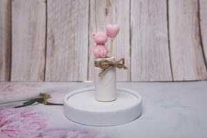 décoration bapteme, fille, bougie rose, ballon coeur, nounours, Caen, bougie, la bougie caennaise, normandie