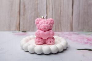 nounours coeur, rose, décoration mariage, bapteme, mariage, Caen, bougie, la bougie caennaise, normandie